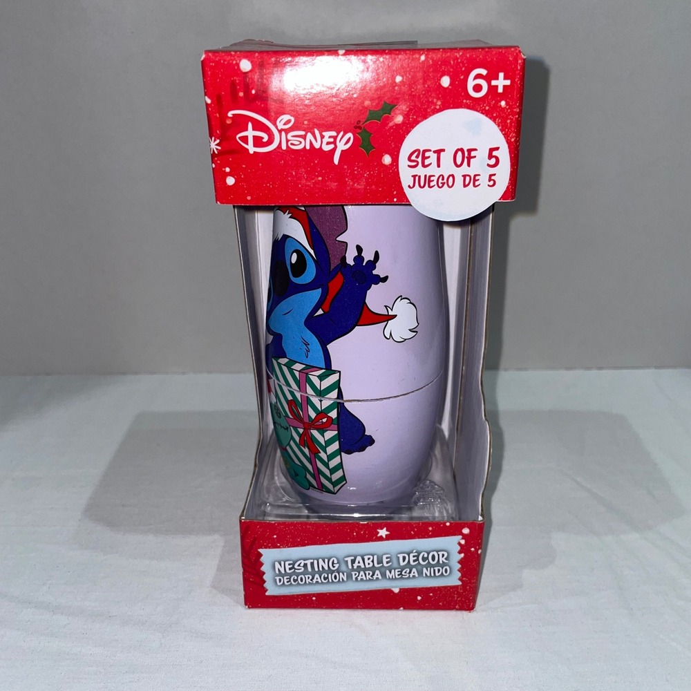 Disney Lilo & Stitch Christmas Nesting Table Decor Set of 5 Holiday